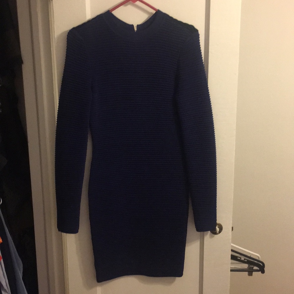 Long sleeve ribbed dress